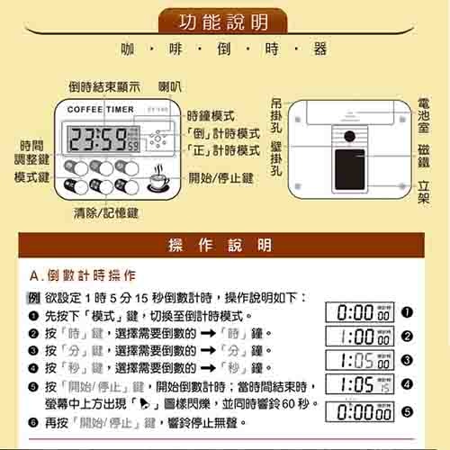 【Dr.AV】計時器/倒時器Coffee Timer(CF-150)