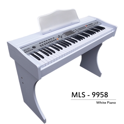 冬季最新款，象牙白電鋼琴，61厚鋼琴鍵，MP3播放，麥克風自彈自唱，非電子琴音色