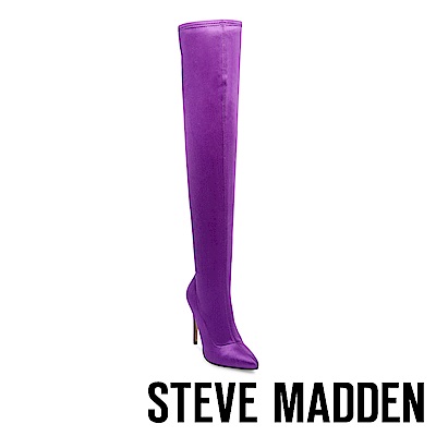 STEVE MADDEN-SLAMMIN 尖頭細高跟過膝套靴-紫色