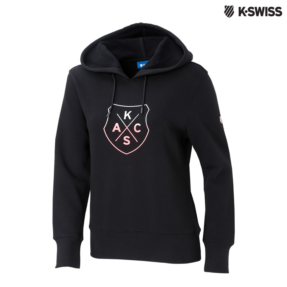 K-Swiss KSAC Fleece Hoodie印花連帽上衣-女-黑