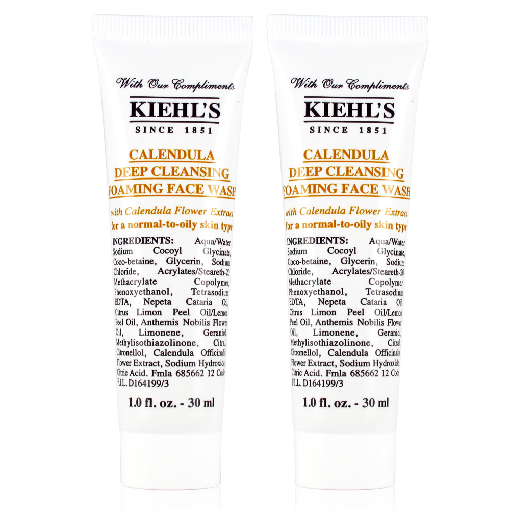 KIEHLS 契爾氏 金盞花植物精華潔面泡泡凝露30mlx2入效期至2020.06