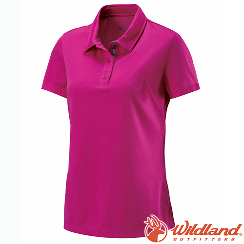 Wildland 荒野 W1621-21紫紅 女 疏水纖維排汗衣Polo衫