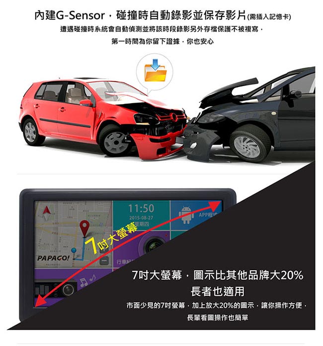 GOLiFE GoPad DVR7 Plus 升級版Wi-Fi行車紀錄聲控導航平板-急速配