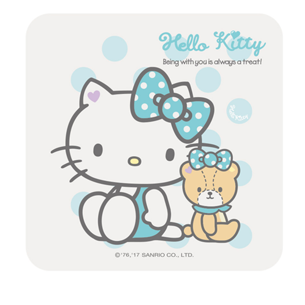 【收納皇后】Hello Kitty繽紛彩繪杯墊/皂盤-水藍泡泡
