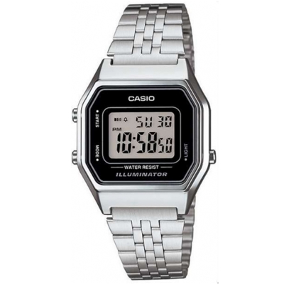 CASIO 經典復古數字型電子錶(LA680WA-1)-銀色x黑框/28.6mm