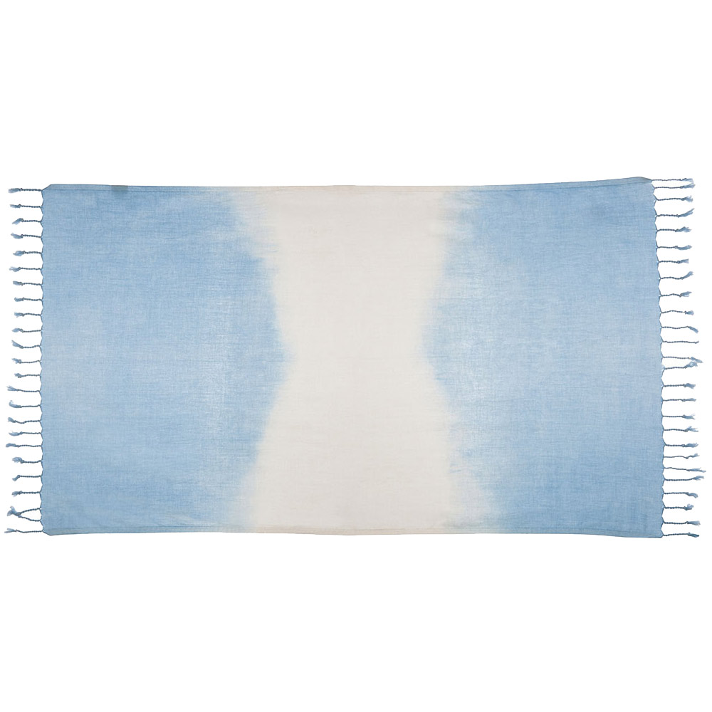 TAMA 天然純淨頂級土耳其手工平織薄巾(淡暈藍水色)