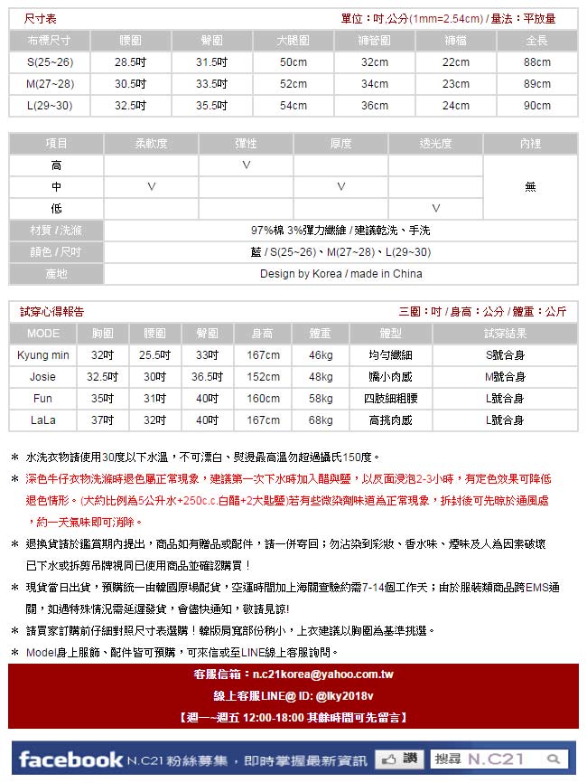 正韓 不修邊剪破抽鬚九分牛仔褲 (藍色)-N.C21