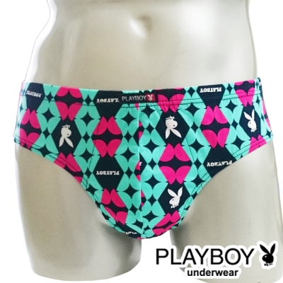 PLAYBOY 男內褲LOGO印花三角褲 MIT製-單件(桃剖圓)