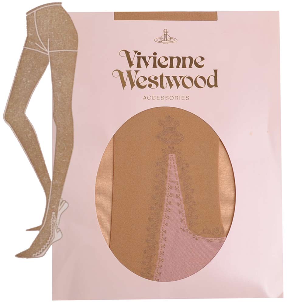 VIVIENNE WESTWOOD 品牌風格腳底花紋圖騰褲襪(膚色)