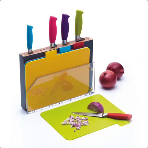 KitchenCraft 分類砧板+刀座刀具組