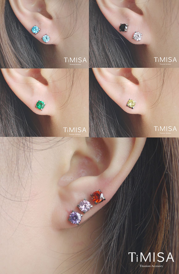 TiMISA《純淨》純鈦耳針一對(9色可選)