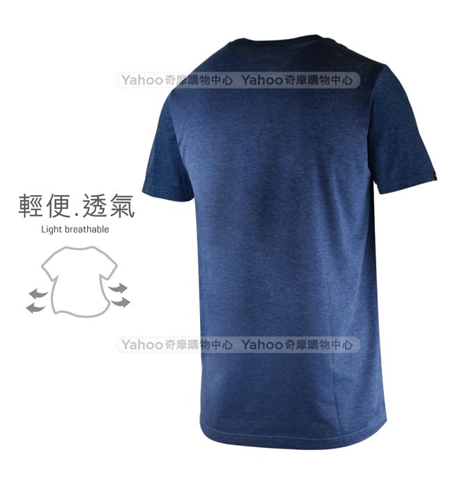 PUMA-男性基本系列No.1 Logo刷色短袖T恤-麻花沉深藍-亞規
