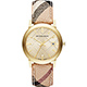 BURBERRY The City 英倫經典時尚腕錶-金x格紋/38mm product thumbnail 1