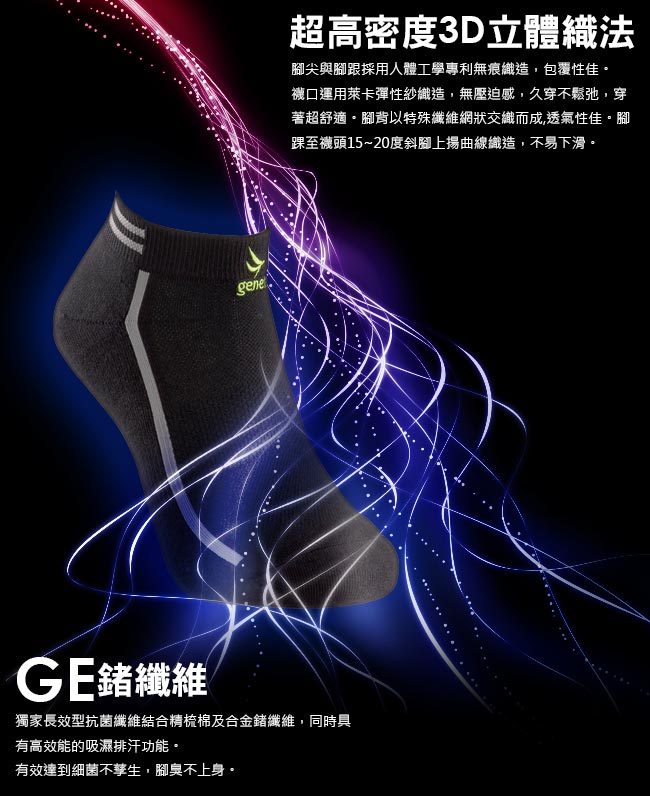 MASSA-G XGENETT 3D高科技保健機能船型襪-白