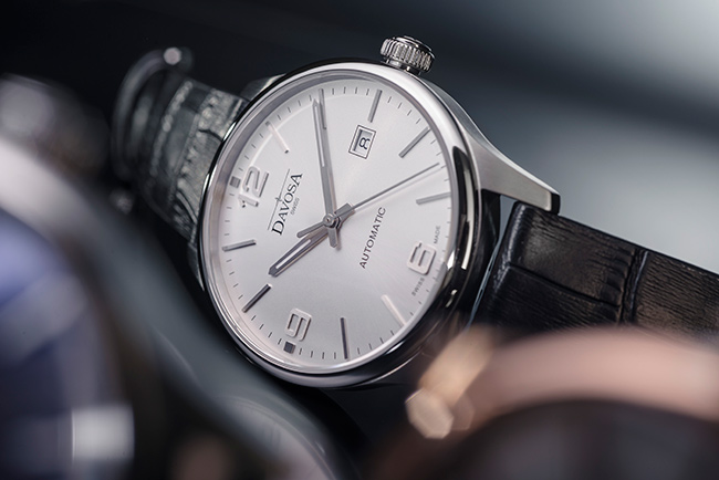 DAVOSA Gentlemen 現代經典紳士系列套裝腕錶-白面/黑皮帶/40mm