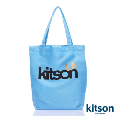 kitson  L.A.-LOGO購物袋/托特包  水藍