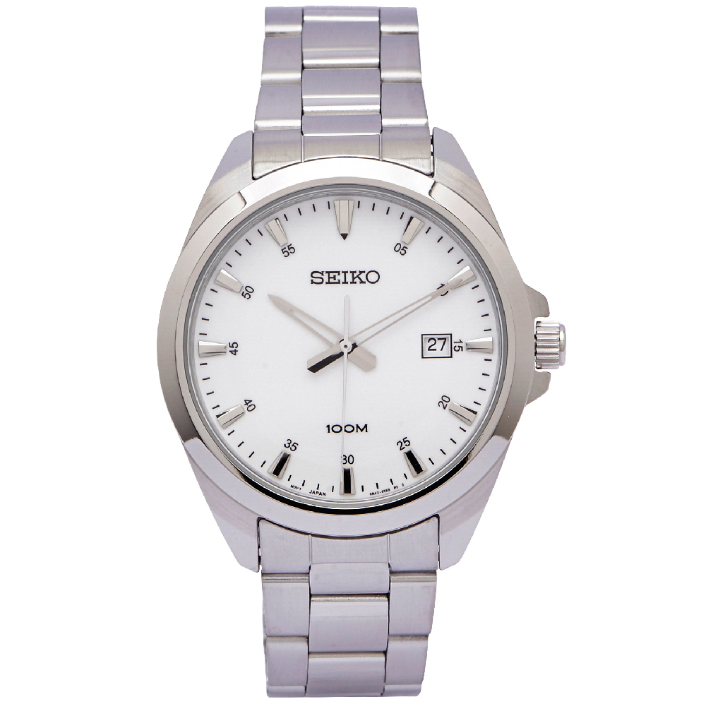 SEIKO 經典款男性手錶 (SUR205P1)-白面X銀色/42mm