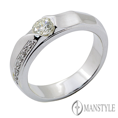 MANSTYLE 獨立宣言 0.30ct 八心八箭 男鑽戒