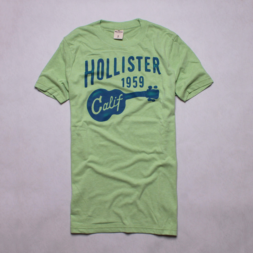 HOLLISTER Co. HCO 渡假休閒風吉他短T-悠閒草綠