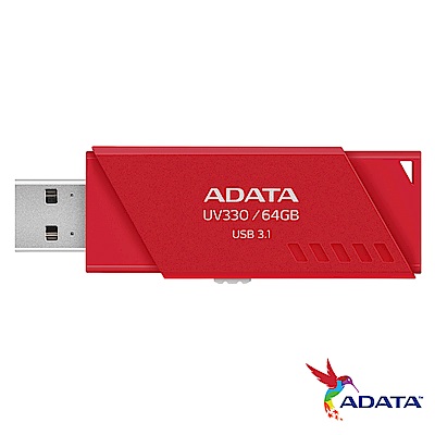 ADATA威剛 UV330 64GB USB3.1隨身碟(紅)