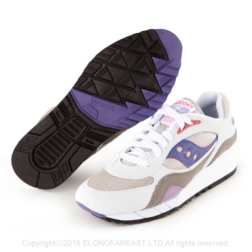 (女) 美國 SAUCONY 經典時尚休閒輕量慢跑球鞋-白紫