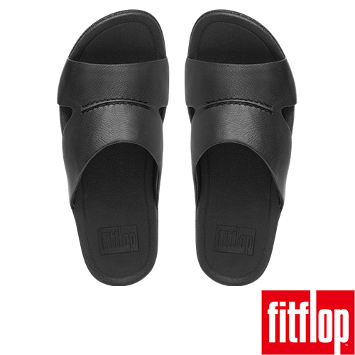 FitFlop TM-BANDO TM LEATHER SLIDE-黑色