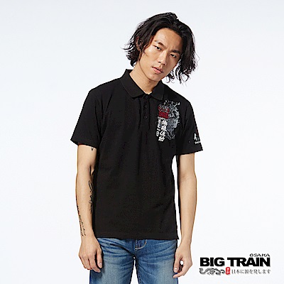BIG TRAIN 猿飛佐助POLO衫-男-黑色