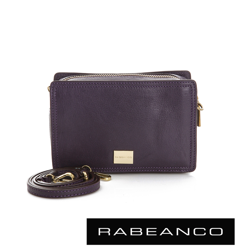 RABEANCO 心系列羊皮幸福方塊包 深紫