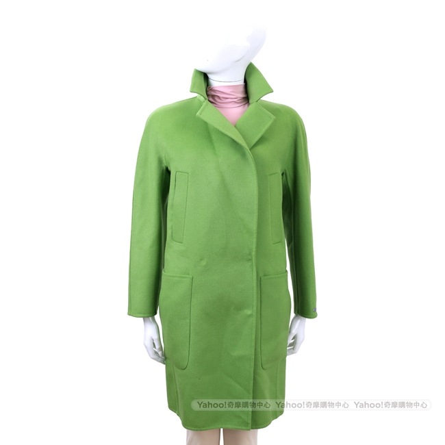MAX MARA-SPORTMAX 綠色口袋設計羊毛大衣