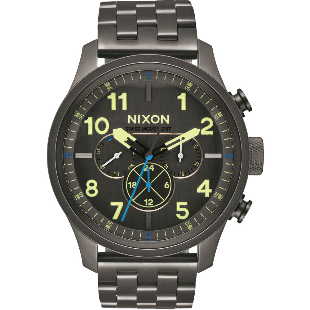 メンズ NIXON Safari Dual Time Leather 腕時計 箱付き | sarilab.com