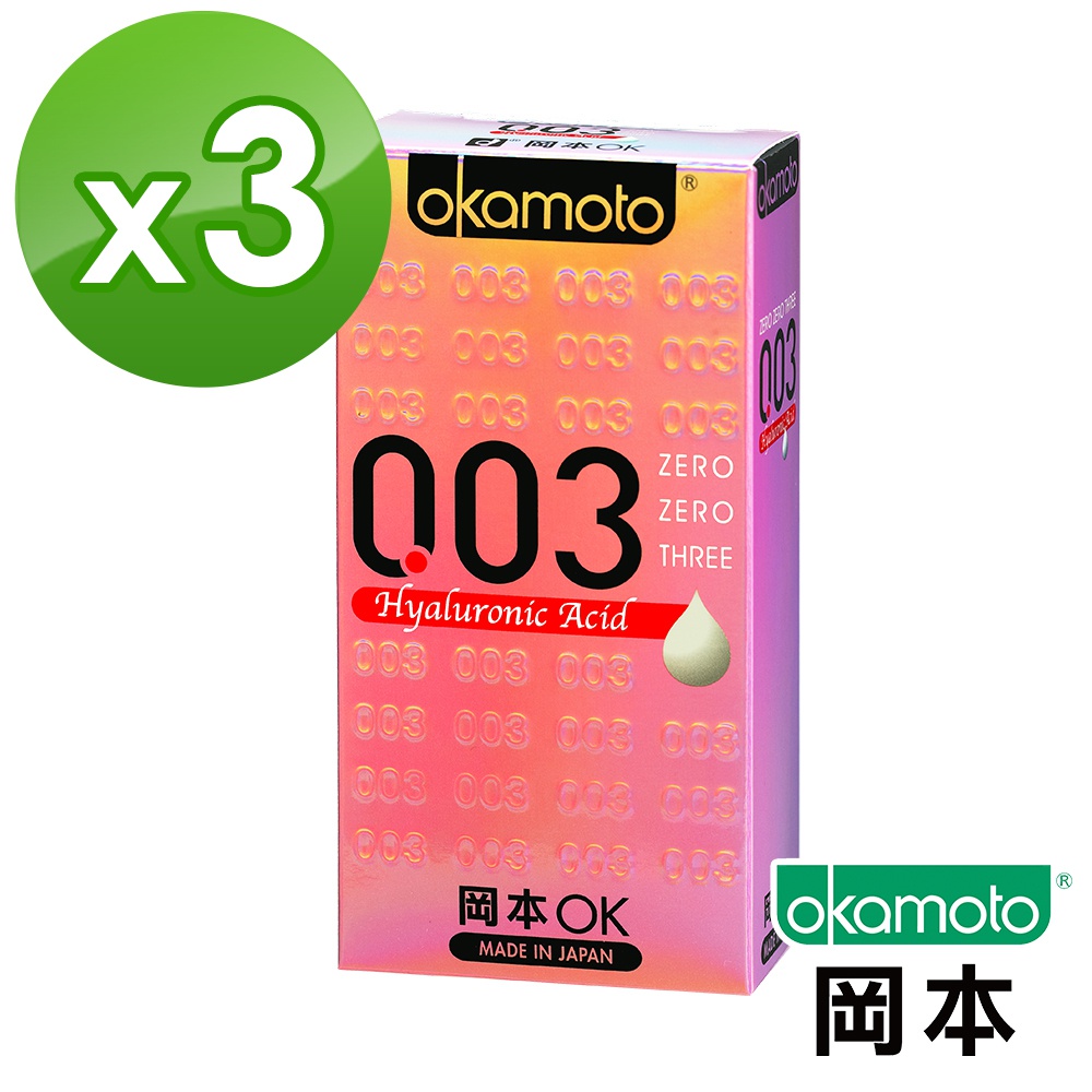 岡本003 HA 玻尿酸極薄保險套 6入裝x3盒