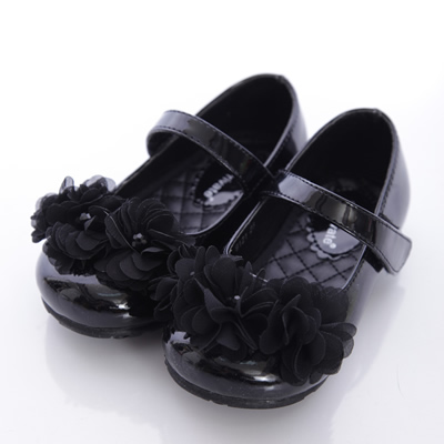 PV日系私藏~蕾絲花朵公主鞋-P9121黑(15~21cm)