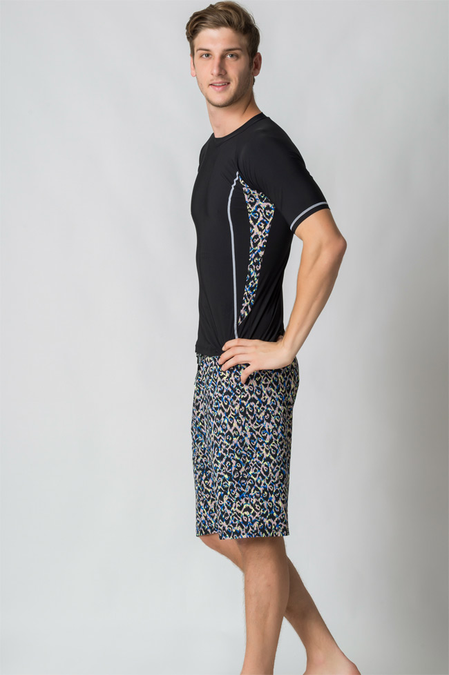 澳洲Sunseeker泳裝時尚男士衝浪短袖上衣-黑