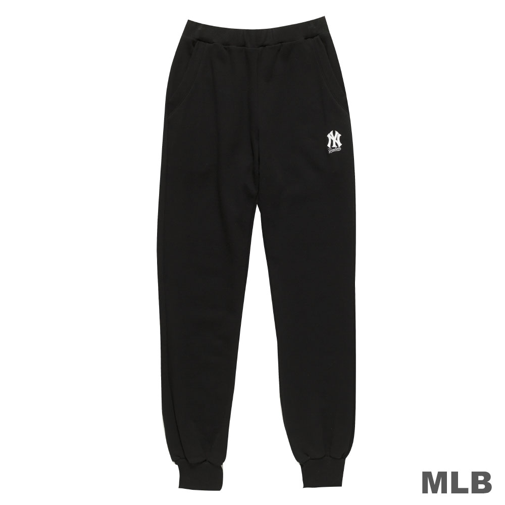 MLB-紐約洋基隊縮口電繡合身厚長褲-黑(男)
