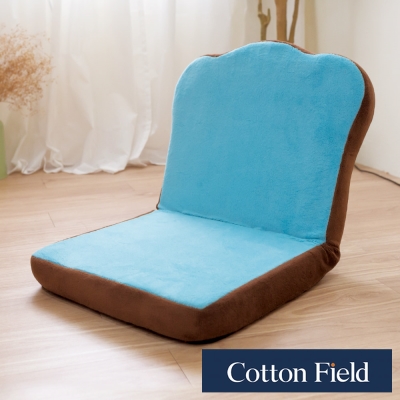 棉花田 吐司 多段式折疊和室椅-藍咖色