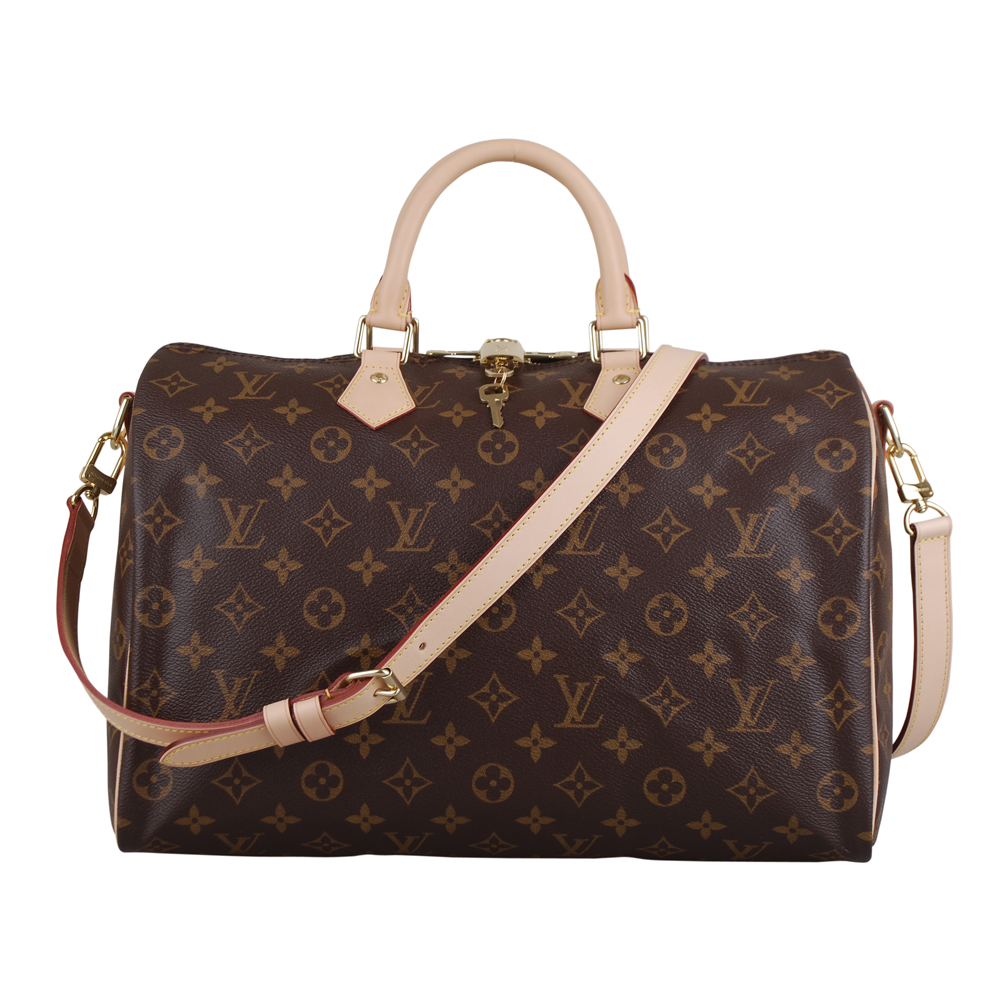 LV M41111 經典Monogram SPEEDY 35手提斜背波士頓包(附背帶)