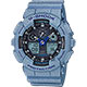CASIO卡西歐 G-SHOCK 限量丹寧雙顯手錶-淺藍/55mm product thumbnail 1