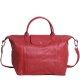 LONGCHAMP LE PLIAGE CUIR 小羊皮短提把斜揹水餃包(紅/中) product thumbnail 1