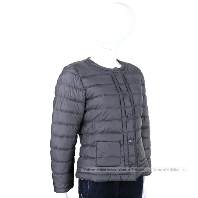 MARELLA-SPORT 深灰色車縫設計釦式羽絨外套