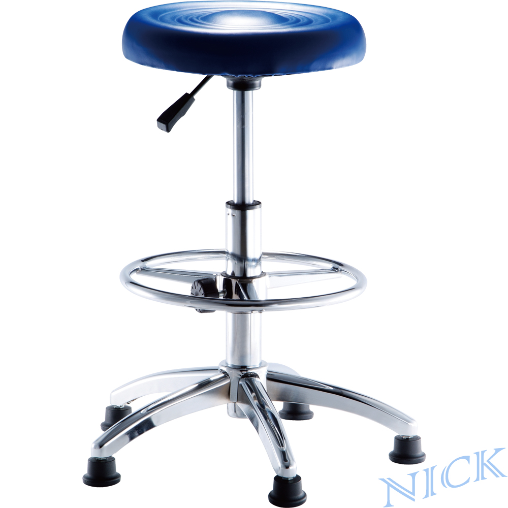 NICK 高圓型電鍍固定腳吧檯椅(可調式腳踏圈/三色)