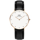 DW Daniel Wellington 優雅完美晶鑽真皮腕錶-白x玫瑰金框x黑/34mm product thumbnail 1