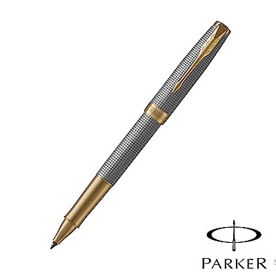 PARKER SONNET卓爾 純銀格紋金夾 鋼珠筆