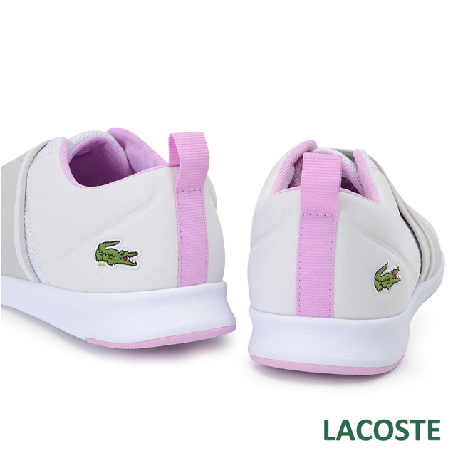 LACOSTE 女用休閒/健走鞋-白/紫