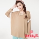betty’s貝蒂思　蕾絲拼接寬版T-shirt(淺咖啡) product thumbnail 1