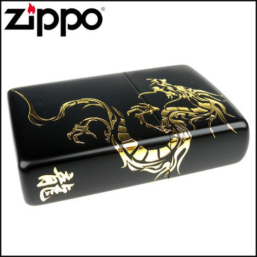 【ZIPPO】日系~Dragon-民族風龍圖騰-兩面連續加工打火機(黑金款)