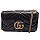 GUCCI GG matelasse仿舊金色 LOGO牛皮山字紋暗釦肩/斜背包(迷你-黑) product thumbnail 1