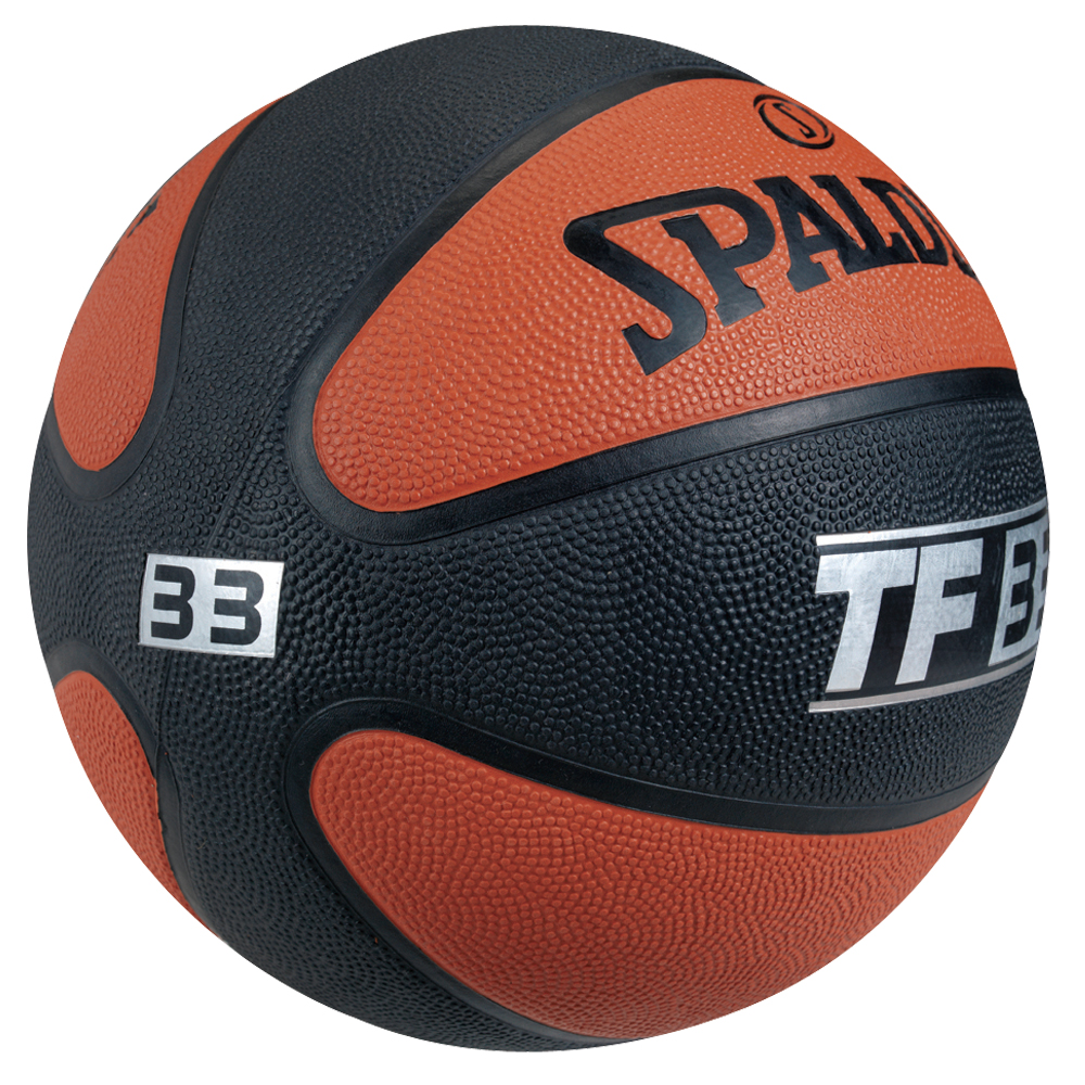 SPALDING  TF-33 橡膠球  黑/棕 籃球 7號