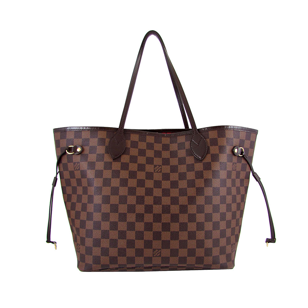 LV N51105 Neverfull Damier LV棋盤格紋托特包(中)