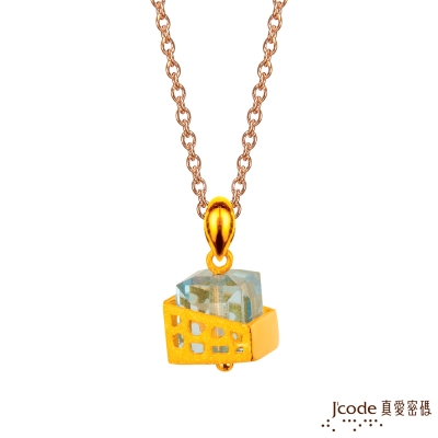 J code真愛密碼金飾 晶彩女人黃金/水晶墜子 送項鍊