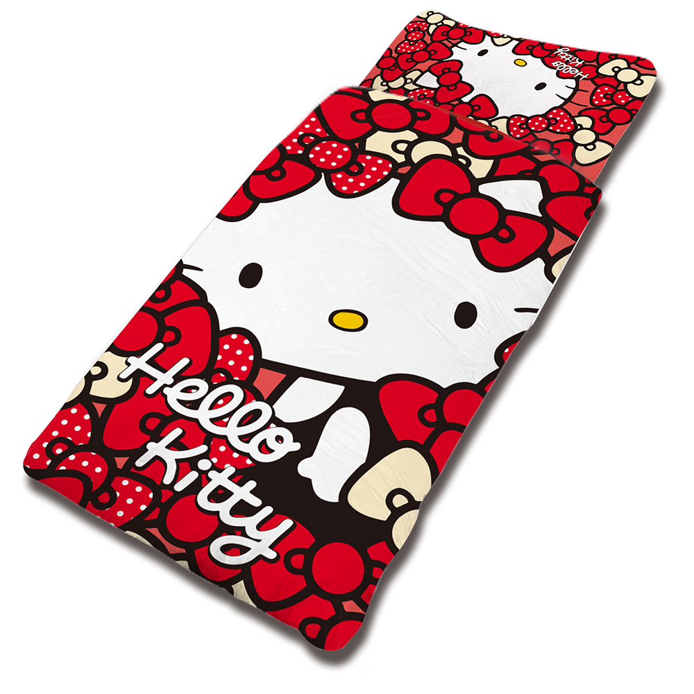 HELLO KITTY 我的Ribbon時尚系列-鋪棉兩用兒童睡袋(紅)